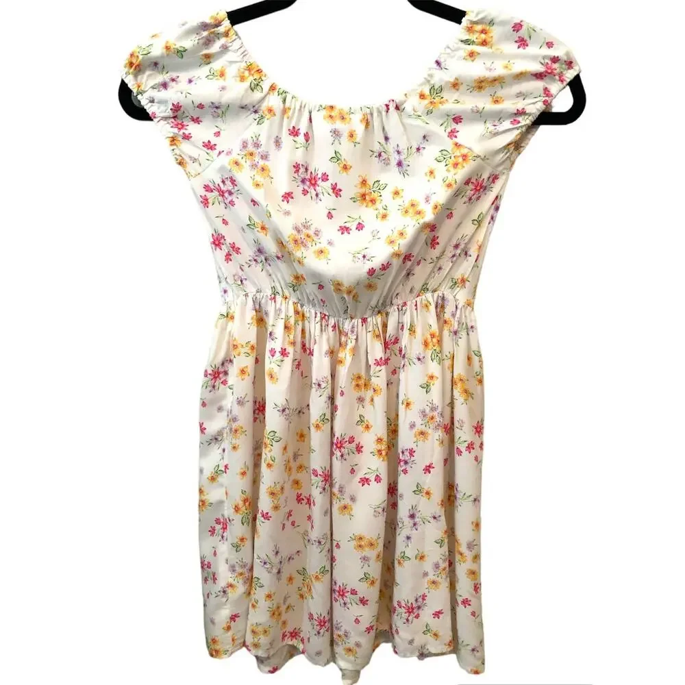 The Children’s Place Dress  White All over Floral Size M 6X/ 7- NEW